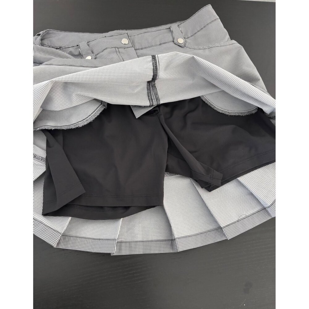 IBKÜL Golf Skort 8 Gingham Check Pleated Hem UPF 50 Activewear Tenniscore Preppy - Picture 10 of 13
